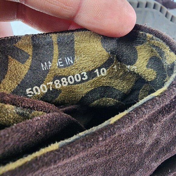 FLY London Yebi Espresso Suede Ruched Ankle Boots with Tie EU 40 US 10 Wedge - Picture 13 of 15